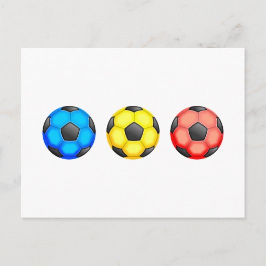 Kleurrijke Voetballen Briefkaart (Voorkant)