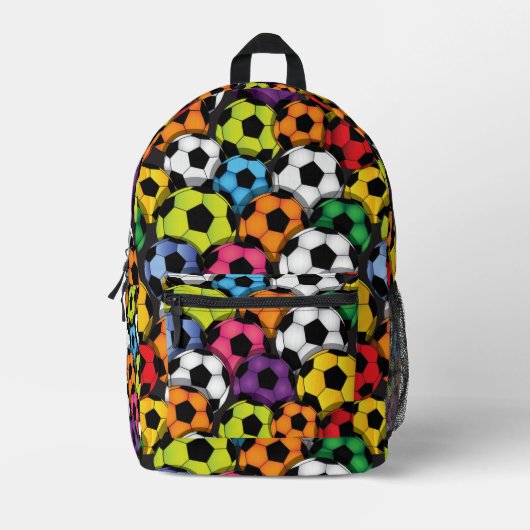 Kleurrijke Voetballen Design Back Pack Bedrukte Rugzak (Voorkant)