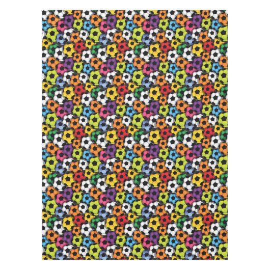 Kleurrijke Voetballen Design Tablecloth Tafelkleed (Voorkant)