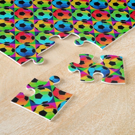 Kleurrijke Voetballen Futbol Jigzaag Puzzle Legpuzzel (Zijkant)