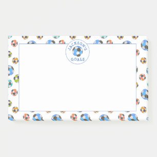 Kleurrijke Voetballen Kinder Doelstellingen Opmerk Post-it® Notes