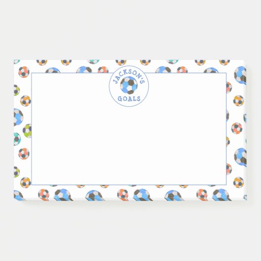 Kleurrijke Voetballen Kinder Doelstellingen Opmerk Post-it® Notes (Voorkant)