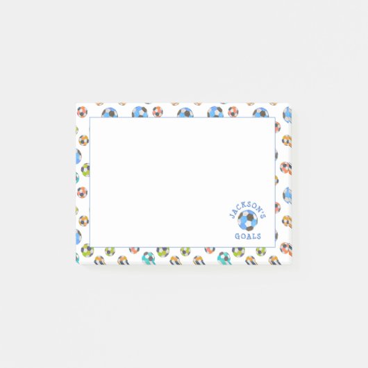 Kleurrijke Voetballen Kinder Doelstellingen Opmerk Post-it® Notes (Voorkant)