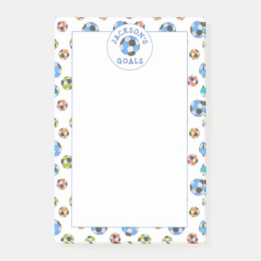 Kleurrijke Voetballen Kinder Doelstellingen Opmerk Post-it® Notes (Voorkant)