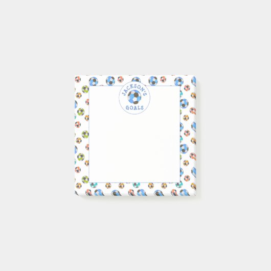 Kleurrijke Voetballen Kinder Doelstellingen Opmerk Post-it® Notes (Voorkant)