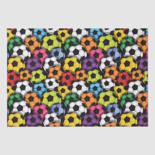 Kleurrijke Voetballen Tissuepapier (Voorkant)