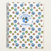 Kleurrijke voetzoeker voegt Jouw namen toe Planner (Voorkant)