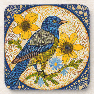 Kleurrijke vogel  bier onderzetter