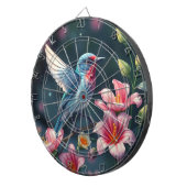Kleurrijke Vogel Bloemendartbord Dartbord (Voorkant Rechts)