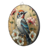 Kleurrijke Vogel Bloemendartbord Dartbord (Voorkant Rechts)