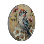 Kleurrijke Vogel Bloemendartbord Dartbord (Voorkant Links)