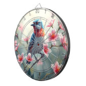 Kleurrijke Vogel Bloemendartbord Dartbord (Voorkant Rechts)