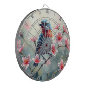 Kleurrijke Vogel Bloemendartbord Dartbord (Voorkant Links)