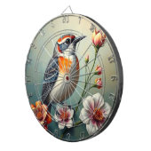 Kleurrijke Vogel Bloemendartbord Dartbord (Voorkant Rechts)