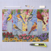 Kleurrijke vogel bloementuin tissuepapier (Craft)