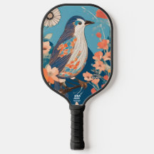 Kleurrijke vogel gepersonaliseerde pickleball padd