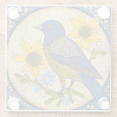 Kleurrijke vogel glazen onderzetter (Achterkant)