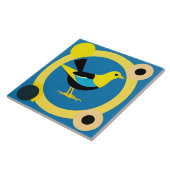 Kleurrijke vogel in Abstracte geometrische kunst o Tegeltje (Zijkant)