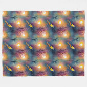 Kleurrijke Vogel in Boom met Zonneschijn | Fleece Deken (Voorkant (Horizontaal))