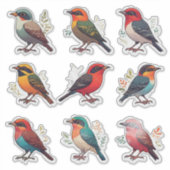 Kleurrijke Vogel Karakter Sticker Set Collectie 🐦 (Voorkant)