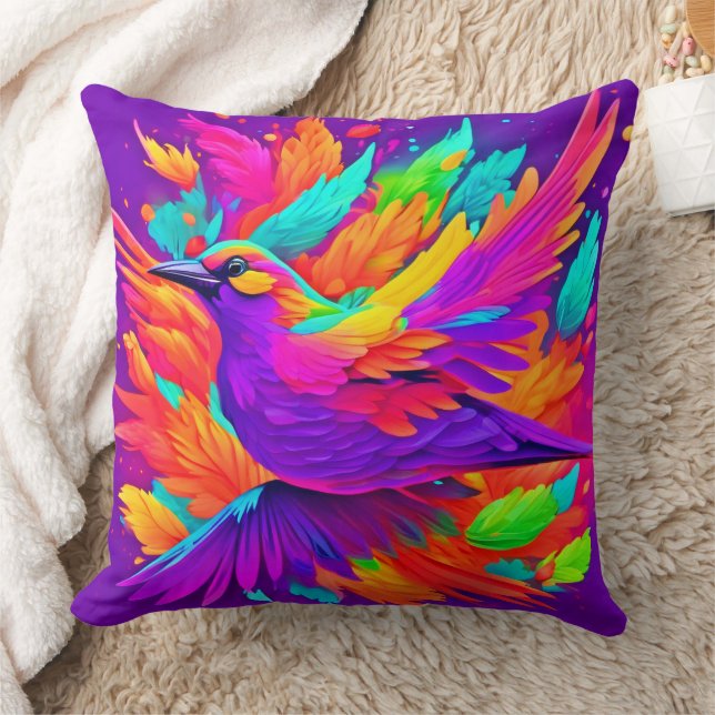 Kleurrijke Vogel Kunst Kussen (Deken)