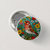 Kleurrijke Vogel Kunst Ronde Button 3,2 Cm (Voorkant /achterkant)