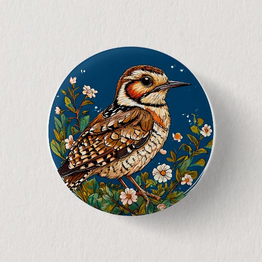 Kleurrijke Vogel Kunst Ronde Button 3,2 Cm (Voorkant)