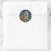 Kleurrijke Vogel Kunst Ronde Sticker (Tas)