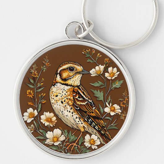 Kleurrijke Vogel Kunst Sleutelhanger (Voorkant)