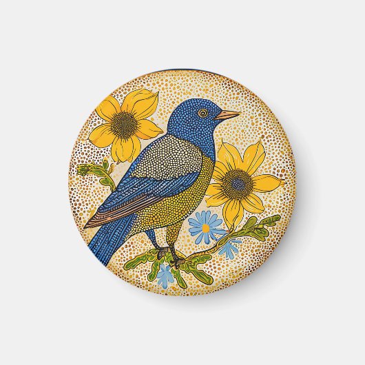 Kleurrijke vogel magneet (Voorkant)