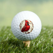 Kleurrijke vogel met bloemframe golfballen (Insitu Shirt)