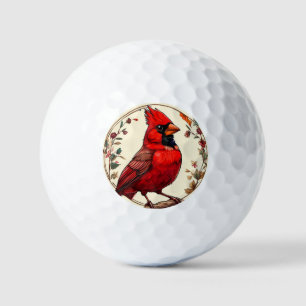 Kleurrijke vogel met bloemframe golfballen