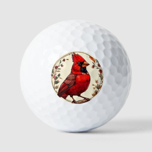 Kleurrijke vogel met bloemframe golfballen (Voorkant)