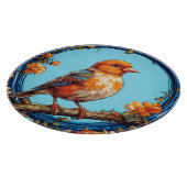 Kleurrijke vogel met bloemframe snijplank (Hoek)