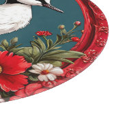 Kleurrijke vogel met bloemframe snijplank (Hoek)