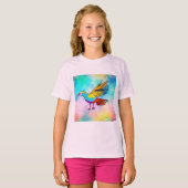 Kleurrijke vogel met uitgespreide vleugels t-shirt (Voorkant volledig)