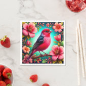 Kleurrijke vogel neergestreken op tak servet (Insitu)