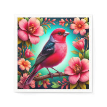 Kleurrijke vogel neergestreken op tak