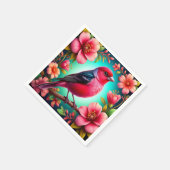 Kleurrijke vogel neergestreken op tak servet (Hoek)