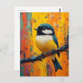 Kleurrijke vogel op de tak briefkaart (Voorkant / Achterkant)