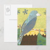 Kleurrijke vogel op een draad briefkaart (Voorkant / Achterkant)