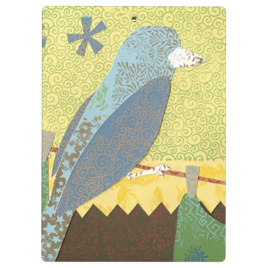 Kleurrijke vogel op een draad klembord (Achterkant)