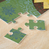 Kleurrijke vogel op een draad legpuzzel (Zijkant)