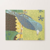 Kleurrijke vogel op een draad legpuzzel (Horizontaal)