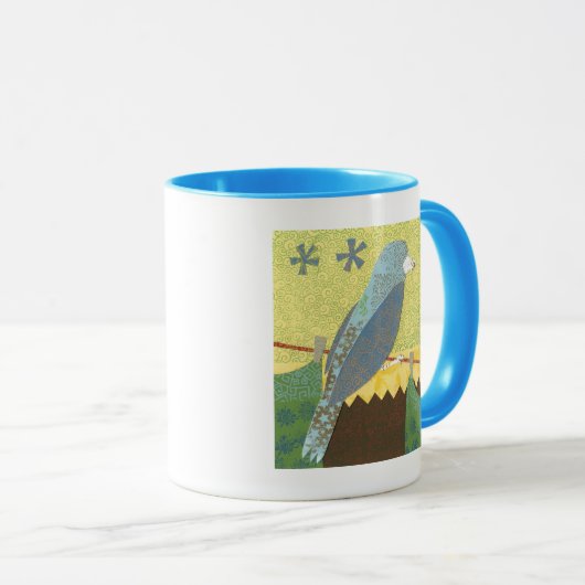 Kleurrijke vogel op een draad mok (Voorkant rechts)