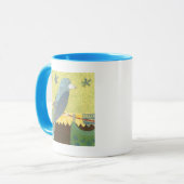 Kleurrijke vogel op een draad mok (Voorkant links)