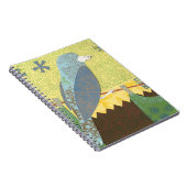 Kleurrijke vogel op een draad notitieboek (Rechterzijde)