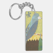 Kleurrijke vogel op een draad sleutelhanger (Voorkant Links)