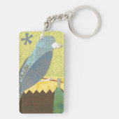 Kleurrijke vogel op een draad sleutelhanger (achterkant)
