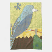 Kleurrijke vogel op een draad theedoek (Verticaal)